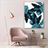 Modern Pink Flowers green plants Wall Poster print on canvas painting abstract painting wall art pictures for Living Room home6404281