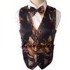 2021 Svart Camo Boy Formal Wear Camouflage Västar Billiga Försäljning För Bröllopsfest Barn Pojke (Vest + Bow Slips) Formell Använd Custom Made Real Image