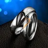 Wedding Rings 2Pcs/Set Simple 5MM Heart Couple For Lover's Stainless Steel Women Men Bands Valentine's Day Gifts