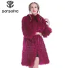 Fur Coats Women Silver Natural Female Autumn Knitted Long Genuine Jackets Ladies Fashion Luxury 211220