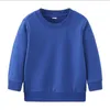 Maglione girocollo per bambini T-shirt a maniche lunghe in cotone Semplice Felpa tinta unita morbida Maglione moda Abbigliamento sportivo Streetwear 9 colori XTL203