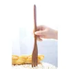 Ensalada de madera de acacia de estilo japonés, tenedor de madera para revolver, tenedor de cocina, suministros de hotel, vajilla