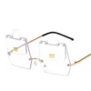 Fyrkantig trend handväska form solglasögon kvinnor oregelbunden metall ram modernt rimlösa mode solglasögon gafas uv4004259404
