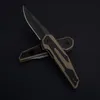 1PCS KS 나이프 1160 Fraxion Folding Knipe 2.75 "Black 8Cr13Mov 석재 워시 블레이드 탄소 섬유 + 소매 상자가있는 철강 핸들