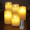 3Pcs 1Pcs Candles Lights LED Flameless Candles Light with Timer Remote Control Smooth Flickering Candle Light Battery Operated Y237Y