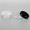 Petit pot cosmétique vide en plastique transparent de 10g, emballage de récipient d'affichage d'échantillon, couvercle à vis de pot rond, Mini boîte PS