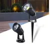 5W LED Landscape Spotlight Decorative Lamp Lighting Landscape Garden Wall Yard Path Light with Stand 1 8M US Plug Warm White 300315h