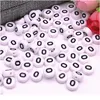 100pcs/lote 7x4mm 0-9 N￺meros redondos brancos acr￭lico Spacer Logo Spacer para j￳ias Fazendo pulseira DIY Acc qylowm