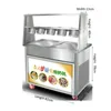 Máquina para hacer helado frito Tailandia, máquina de rollo de helado de yogur frito, máquina de hielo frito de doble sartén de acero inoxidable