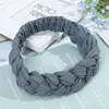 Cor pura torção de cabelo faixas de moda tranças acessórios de cabelo mulheres bohemian plait elastic algodão headband estiramento bandana