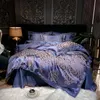 Set di biancheria da letto morbida in stile europeo di lusso europeo raso jacquard cotton regina re fiumino cover foglio foglio di cuscinetti tessili da casa 6205822