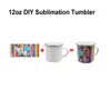 12oz Enamel Sublimation Caneca De Café Caneca Tumbler DIY DIY Nostalgia Copo de água 350ml Caneca de leite de cerveja de bebidas de aço inoxidável