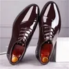 Homme bout pointu chaussures habillées classique hommes en cuir verni noir chaussures de mariage Oxford chaussures formelles grande taille 38-48