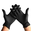 Svart nitril 100Pairs engångshandskar Arbetssäkerhet Vattentät Ej giftig Tattoo Latex Glove Finger Protector Machine YL96