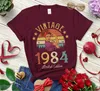 ビンテージ1984限定版レトロレディースTシャツ面白い37歳の誕生日Oネックシャツファッションプリントカジュアル半袖女性