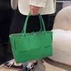 Shopping Bags Luxury Designer Bag Pu Woven Tote Woman Handbag Big Shoulder for Women Fashion Knitting Shopper Purse Ladies Clutch 220309