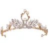 Gouden Parels Kristallen Prinses Hoofddeksels Chique Bruidstiara's Accessoires Prachtige Kristallen Parels Bruiloft Tiara's En Kronen 112207234k