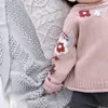 Hiver Floral Broderie Tricoté Enfants Filles Chandails À La Main Fleur Bébé Pull Cardigan Toddler Enfants Vêtements 1-8Y 201109