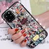 علبة الهاتف الفاخرة الماس الترتر الخلفي لـ iPhone 15 14 13 12 Pro Max 7 8 Plus Sparkle Glitter Soft TPU Women and Girls Cases