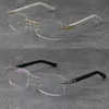 Rimless Optics 5952141 Brillen Presbyopie Brille Leserahmen Brillen Herren Damen Silber 18K Gold Metallrahmen Kurzsichtig E292H