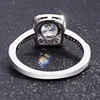 Cluster Rings Big Original Sterling Silver Jewelry For Women Square 2 VVS1 Diamond Bizuteria 925 Ring256y