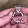 Anelli di fidanzamento da sposa in argento sterling 925 con anello di diamanti simulati a goccia di lusso per le donne Gioielli con pietre preziose Quattro stili
