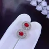 Stud 100% 925 Sterling Zilver Ovaal Geslepen Natuurlijke Robijn Edelsteen Engagement Vintage Studs Oorbellen Fijne Sieraden Gift