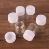 100pcs 22 * 30mm 5ml bottiglie di profumo di vetro trasparente per spezie con tappo a vite in plastica bianca fiale per vasetti fai da te T200506