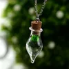 Getrocknete Blumenkegel-Wunschflaschen-Halsketten für Damen, Glaspflanzen-Halsketten, Modeschmuck, Geschenk