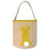 Påskkaninkorgar Jute Bright Gold Tail Bucket Happy Easter Party Decoration Basket för barnleksaker Gift Eggs Tote Bag
