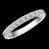 AEW Solid 14K 585 White Gold 1.2ctw 2mm DF Color Moissanite Eternity Wedding Band Moissanite Ring for Women Ladies Ring J0112