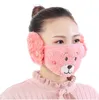 2 in 1 yetişkin ve çocuklar yüz maskeleri Karttoon hayvanlar tasarımlar ağız muffle toz geçirmez yüz maskesi açık kış sıcak rüzgar geçirmez yarım maske ZZC3737