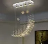 Creative dining room restaurant crystal chandelier simple modern living room crystal ceiling lamp LED bar table lighting