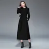 Women Winter Coats Autumn and Winter Classic Solid Color Belt Large Size Wool Coat Slim Thin Thick Long Hair Coat Female 201215