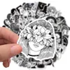 100PCS Black White Punk Goth Fashion Horror Graffiti Stickers For Motorcycle Car Helmet Guitar Laptop Skateboard Gothic Sticker Q1215