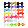 Girl Fabric Bow Hairpin Children Pure Color Fashion Hairgrips Metal Hair Accessories Multicolor Hot Sale 0 5yl J2