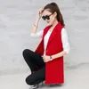 İlkbahar Sonbahar Kolsuz Ceket Uzun Takım Elbise Yelek Kadın Ince Blazer Yelek Ceket Yelek Ofis Bayan Zarif Siyah Kırmızı Mavi 201214