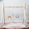 3pcs 1Set Nordic Cartoon bébé en bois Gym Fitness Cadre Rack Hanging Pendentif Jouets Kit Toddler Infant Room Décorations LJ201113