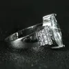 Tamanho 5-10 Alianças de Casamento Joias de Luxo Prata Esterlina 925 Grande Marquise Corte Branco Topázio CZ Diamante Pedras Preciosas Festa Eternidade Feminina Banda de Noivado Anel Presente