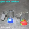 narguilés 14mm Mâle Verre Ash Catcher avec des couleurs silicone contenant de l'eau en silicone droite bong plate-forme pétrolière pour fumer des pipes