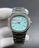 Homens de luxo assistem a 40mm Blue Dial Wristwatches Mechanical Automatic Miyota 8215 MOVIMENTO MONS PRATA PRIMELHO ATENAGEM ATENHO DE AÇO