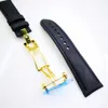 Cinturino in pelle di tela da 23 mm Cinturino pieghevole in oro lucido da 20 mm / cinturino con chiusura di distribuzione per BP JB5000 5015 5085