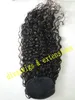 Długi Sznurek Afro Kinky Curly Ponytail Ludzki Włosy Non-Remy Indian Hair Extensions Pony Tail for African American