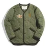 Maden retrô retro m65 yokosuka revestimento de revestimento bordado outono e inverno casaco quente homem casaco verde 201111