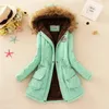 SheBlingBling Herbst Warme Winterjacke Frauen Frauen Pelzkragen Mäntel Jacken für Dame Lange Slim Down Parka Hoodies Parkas 201201