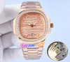 GDF 40mm Date 7118/1 7118/1200R-010 Miyota 8215 Automatic Mens Watch 7118 Gold Textured Dial Diamond RoseGold Steel Bracelet Ladies Watches TWPP Timezonewatch E213A (3)