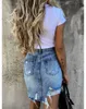 Brand new woman na moda retro lavado irregular denim saia feminina verão cintura jeans saia elástico bodycon hip sia jeans x0428