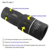 16x52 Telescópio monocular de duplo foco caça a uma visão noturna digital Upgrade monocular de mão para concertos turísticos para concertos de pesca esportes de acampamento de vela