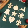 Christmas Decorations Festive & Party Supplies Home Garden 10 Pcs Wooden Tags Decoration For Year Balls Decor Art Crafts Ornaments Diy Scrap