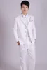 Costumes pour hommes Blazers en gros- (veste + pantalon) trois boutons hommes blanc argent costume de mariage hommes maître scène spectacle hôte chanteur costumes1